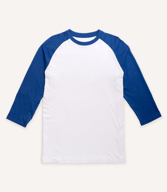 Classic Raglan Baseball Tee - Blue