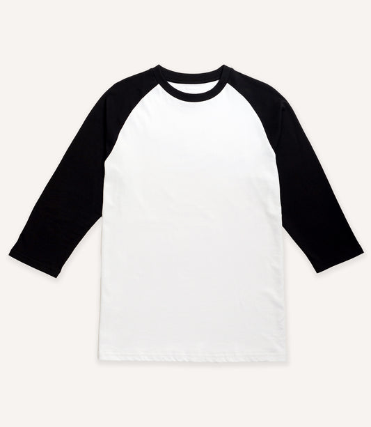 Classic Raglan Baseball Tee - Black