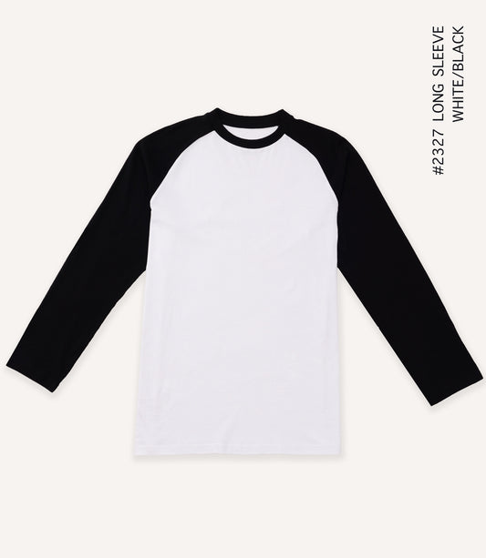 Long Sleeve Raglan Baseball Tee - Black