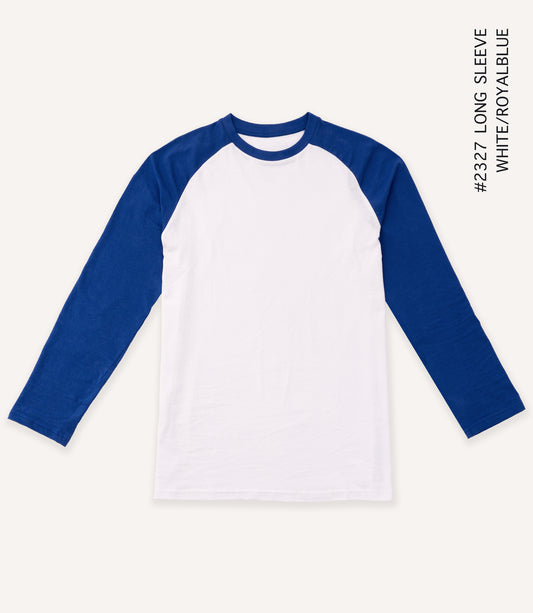 Long Sleeve Raglan Baseball Tee - Blue