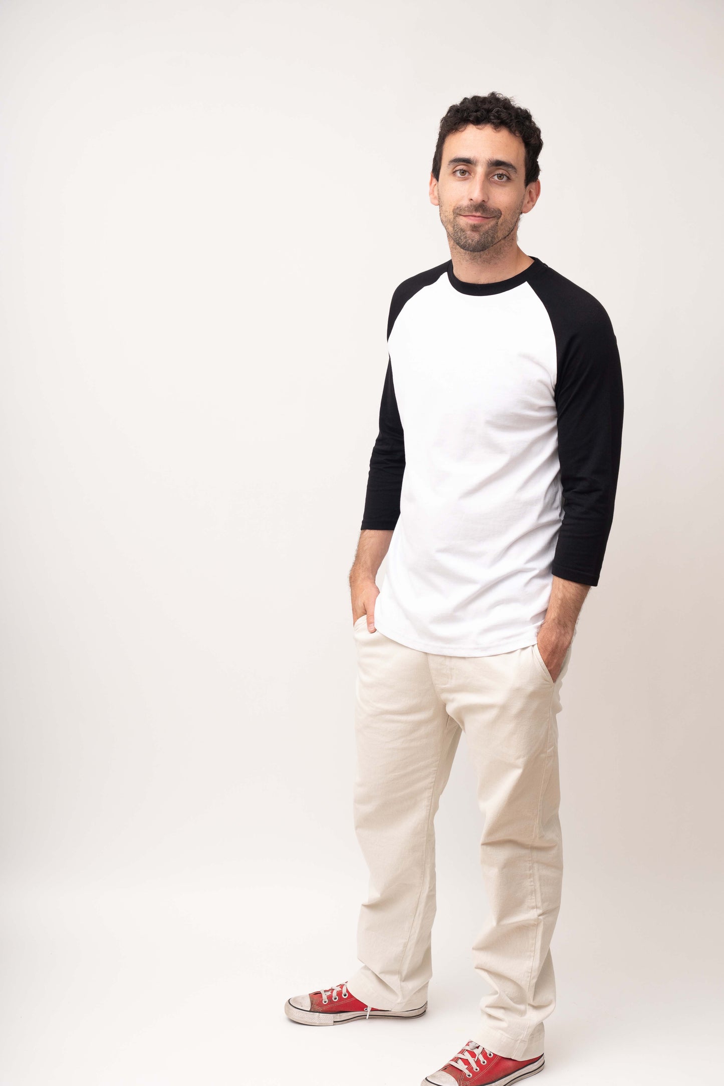 Classic Raglan Baseball Tee - Black