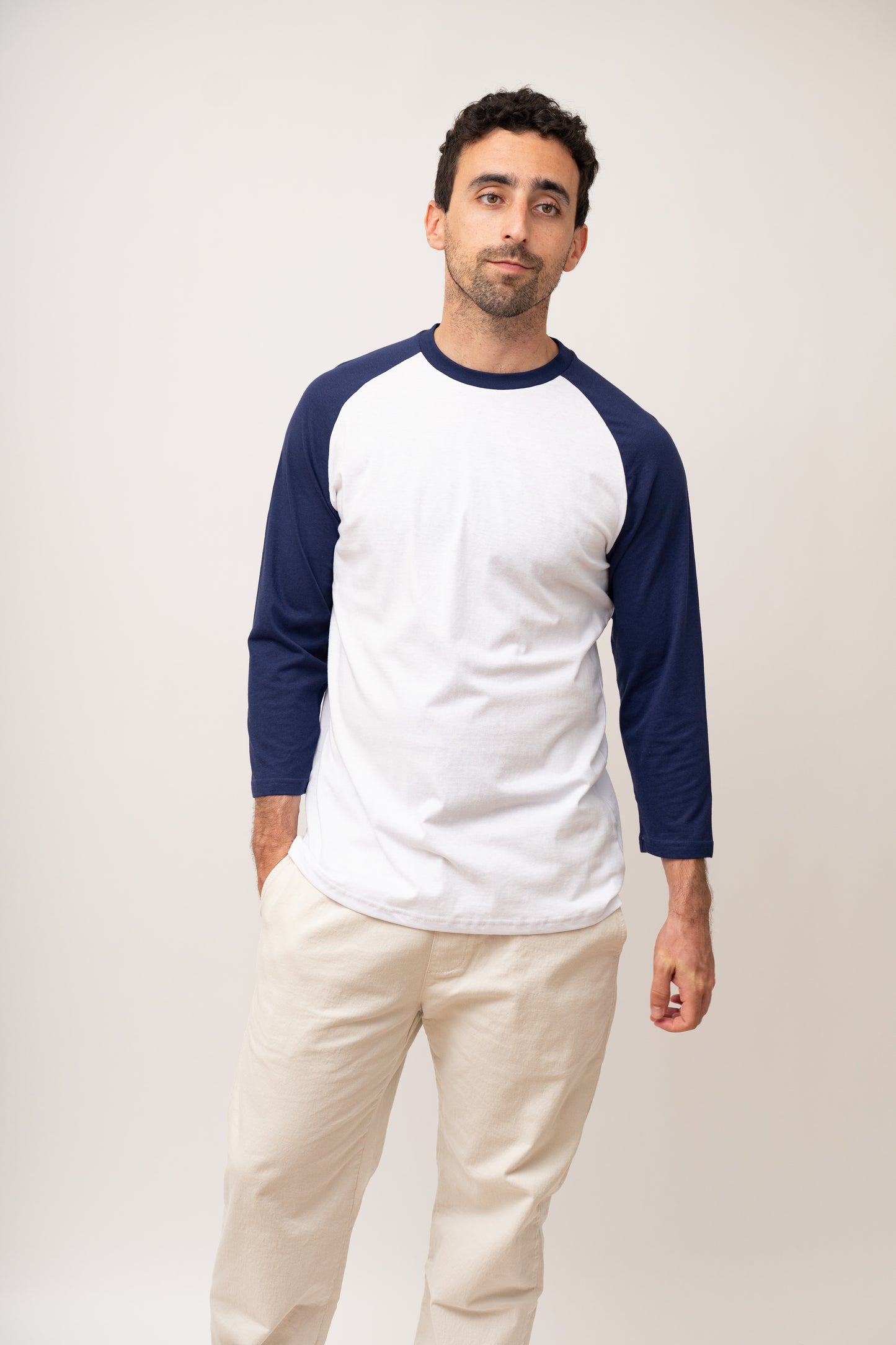 Classic Raglan Baseball Tee - Navy