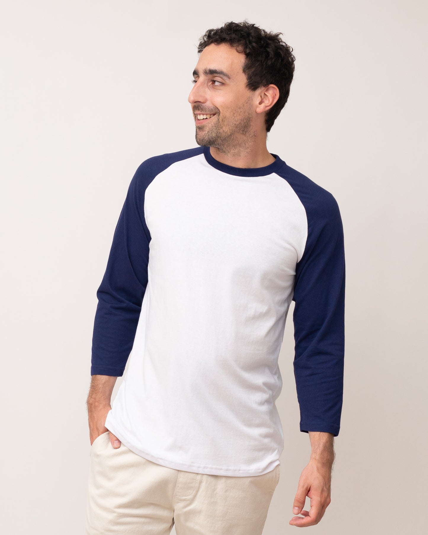 Classic Raglan Baseball Tee - Navy