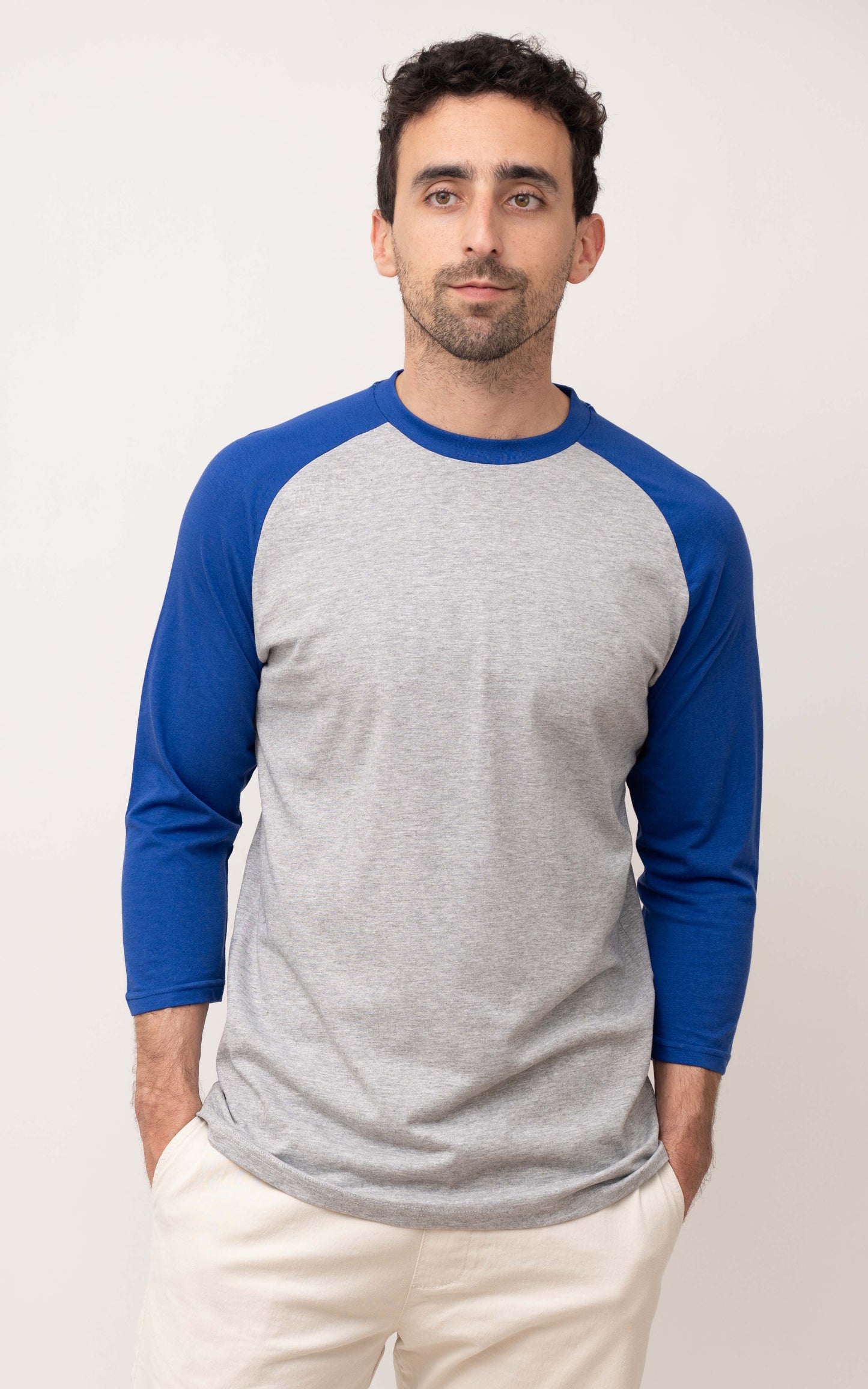 Classic Raglan Baseball Tee - Grey/Black