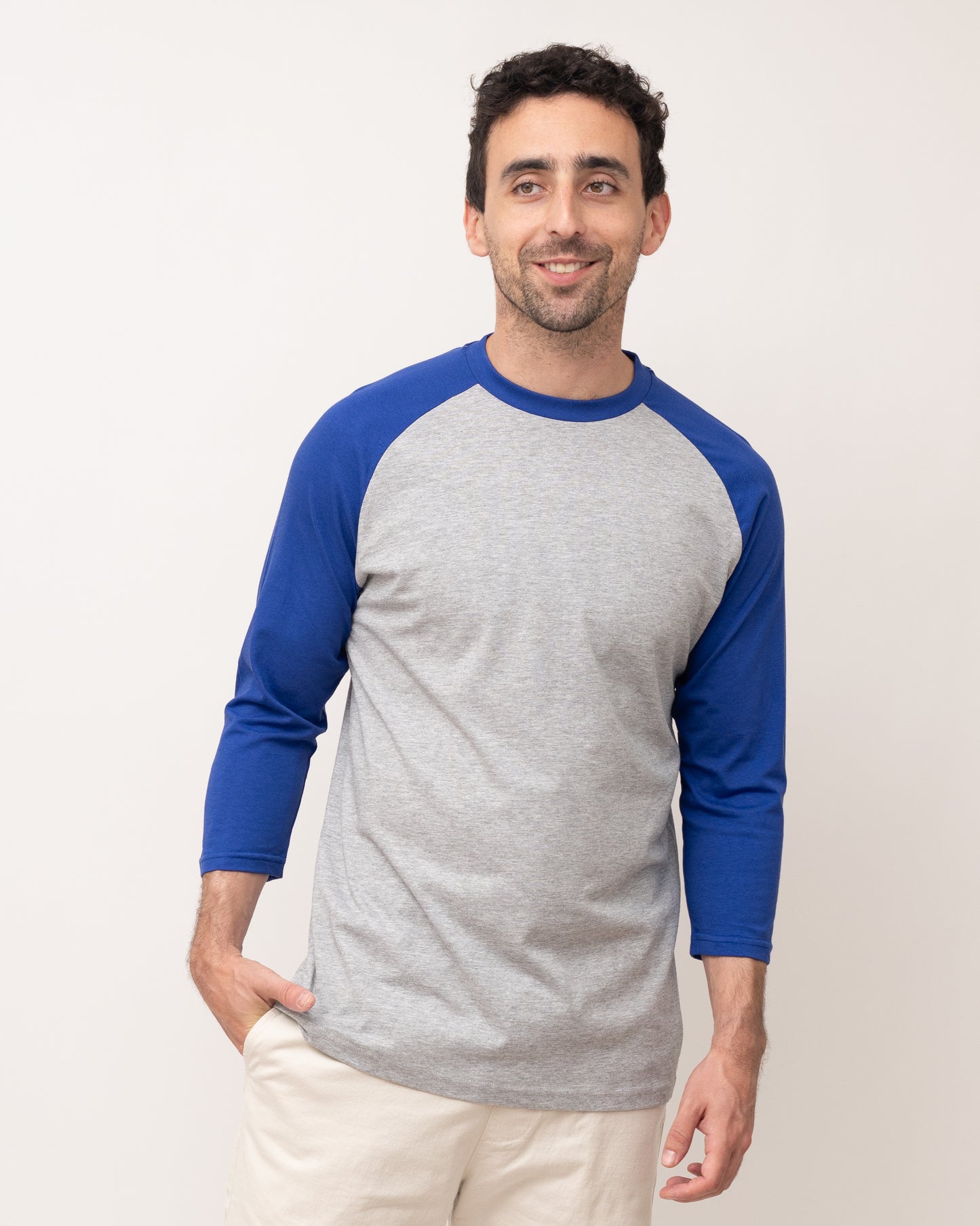 Classic Raglan Baseball Tee - Grey/Black