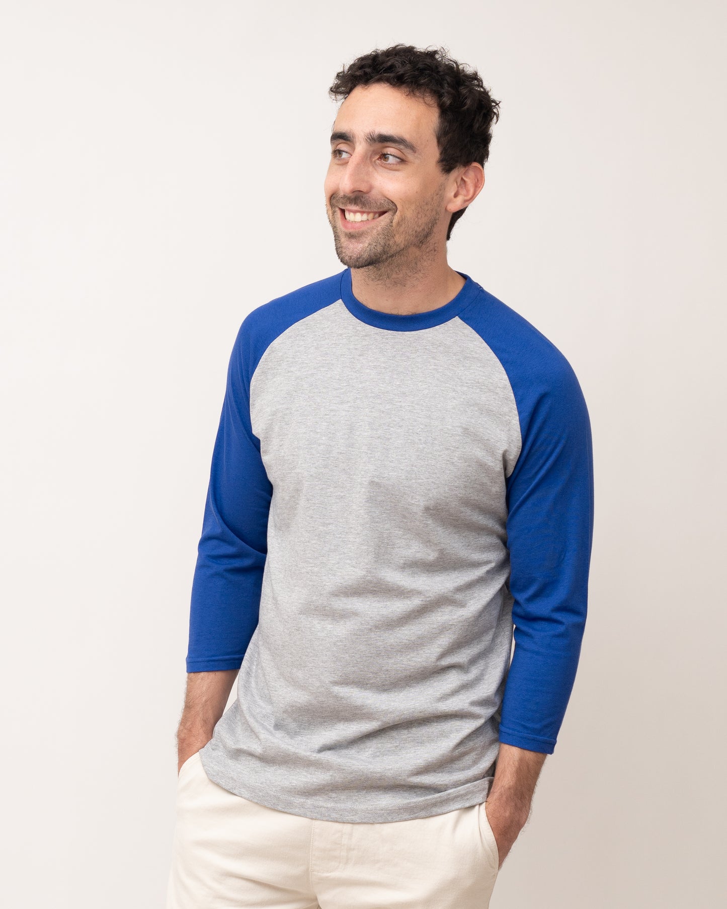 Classic Raglan Baseball Tee - Grey/Black