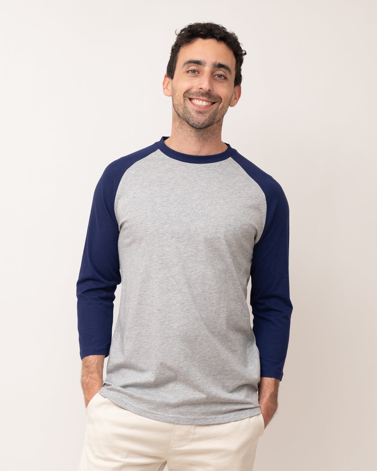 Classic Raglan Baseball Tee - Grey/Black