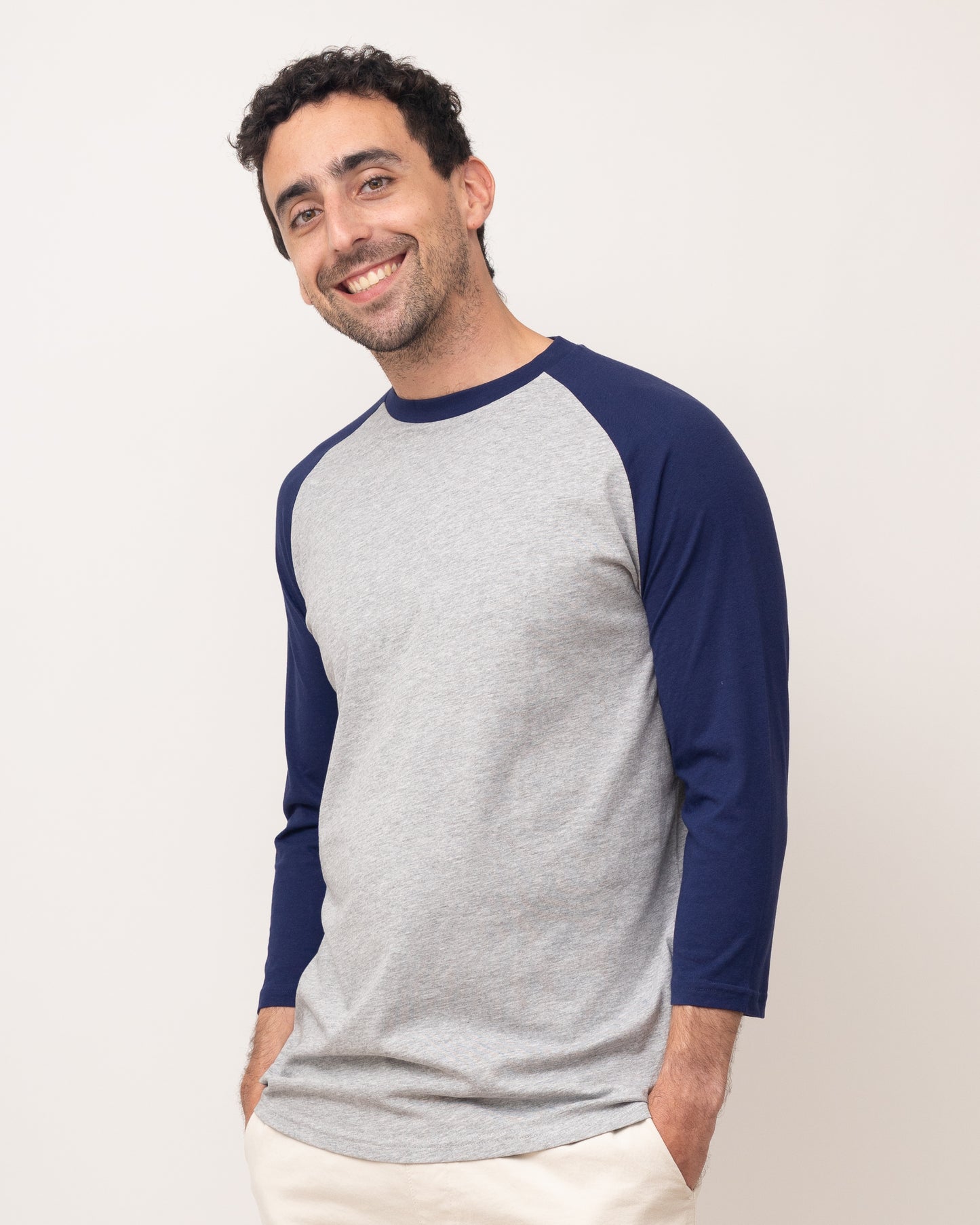 Classic Raglan Baseball Tee - Grey/Black