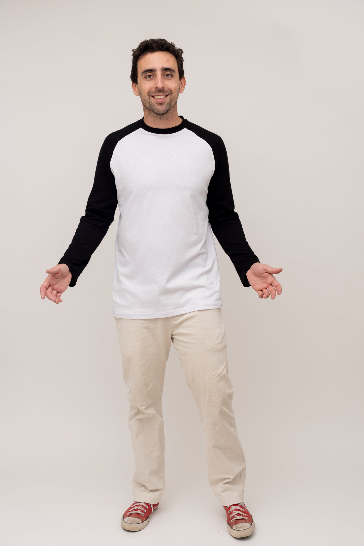 Long Sleeve Raglan Baseball Tee - Gray