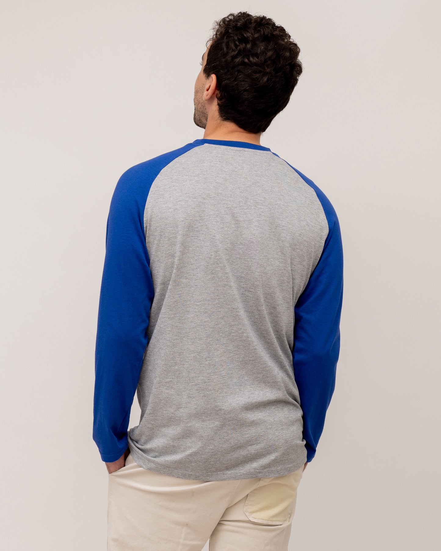 Long Sleeve Raglan Baseball Tee - Gray