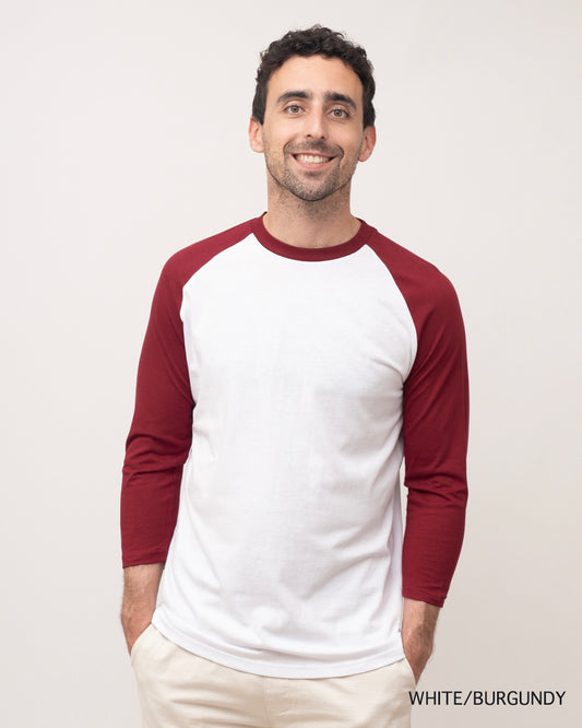 Classic Raglan Baseball Tee - Burgundy