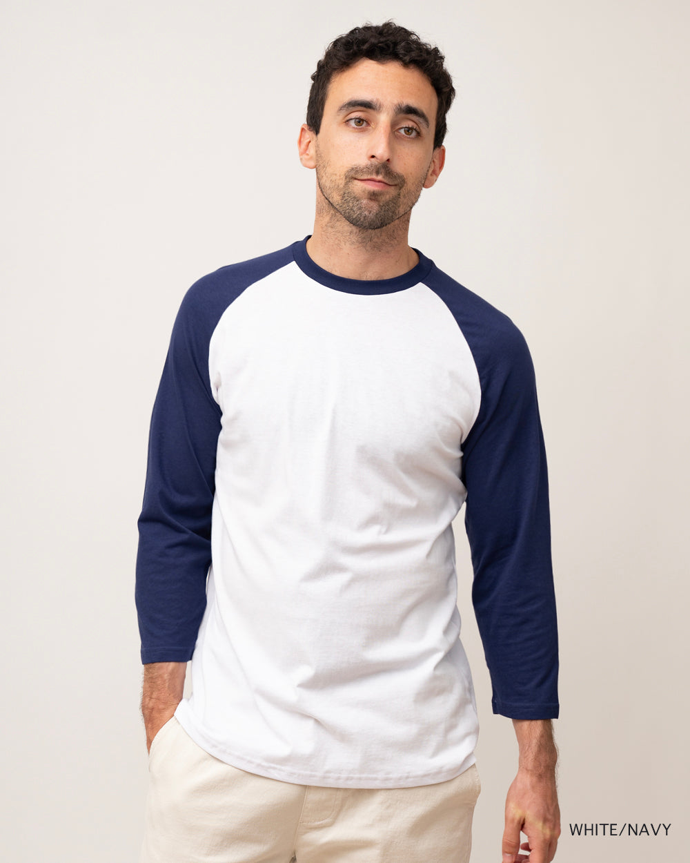 Classic Raglan Baseball Tee - Navy