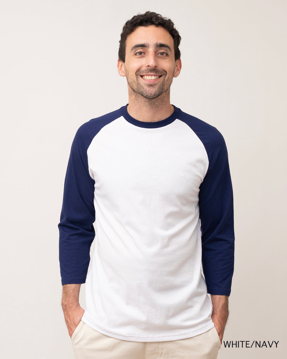 Classic Raglan Baseball Tee - Navy