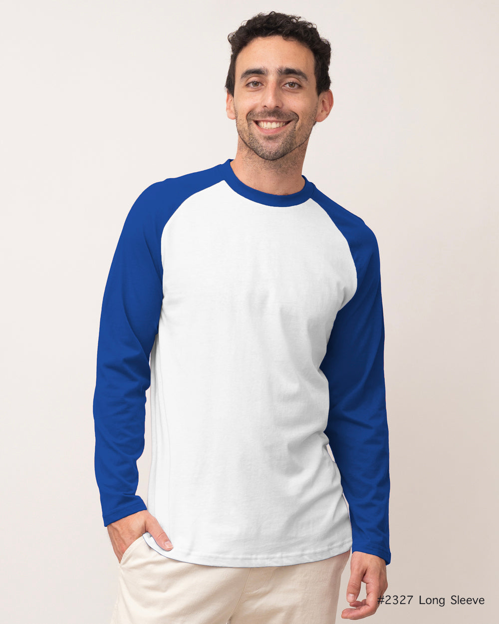 Long Sleeve Raglan Baseball Tee - Red